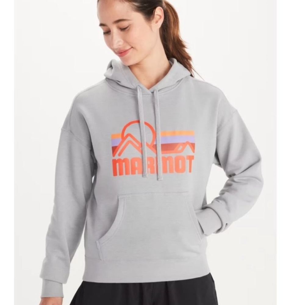 ✨ MARMOT ✨ Women’s Coastal Hoodie Sweatshirt Gray Orange Size Medium